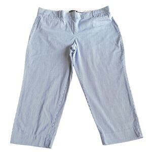 Talbots Pants Women's Petites Signature The Perfect Crop Career Blue Stripe 16P